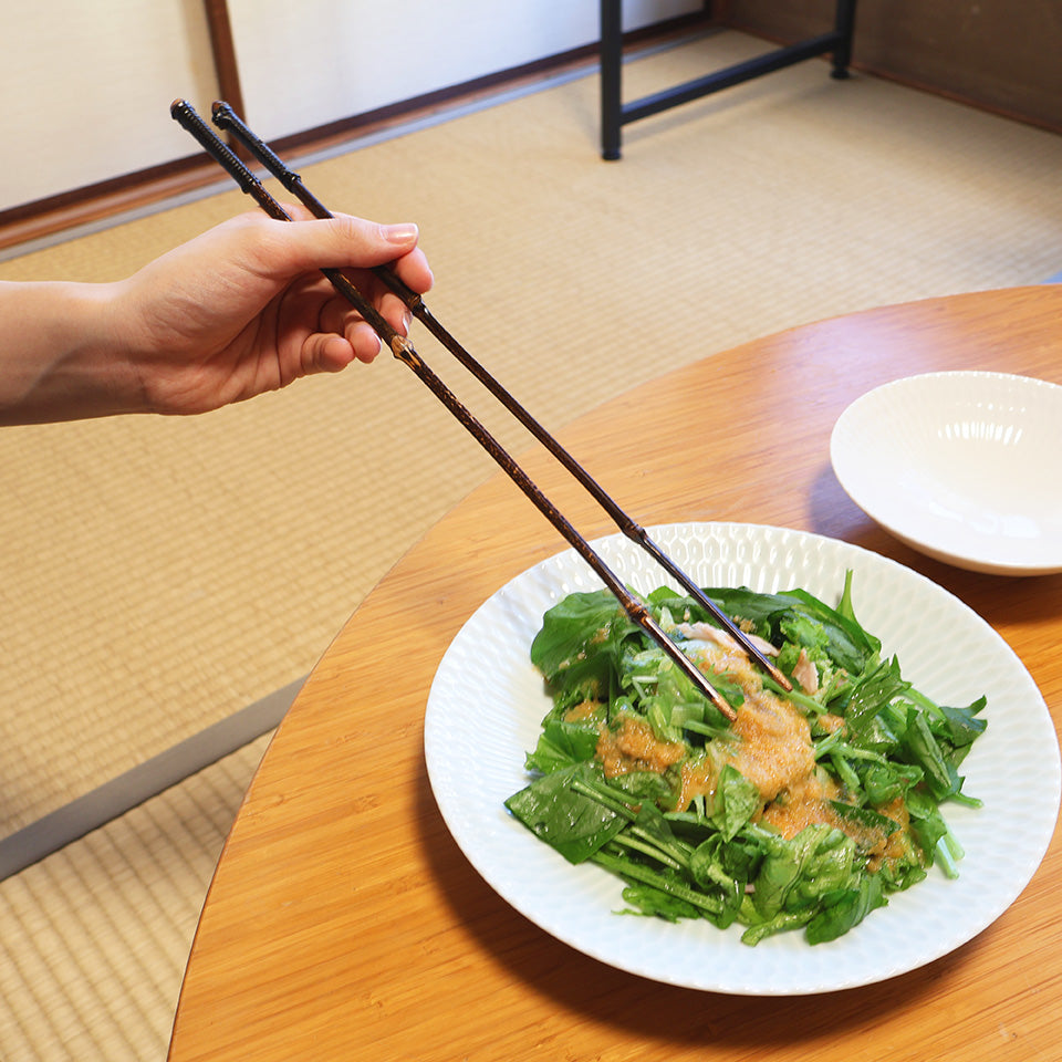 Elegant Black Bamboo Serving Chopsticks