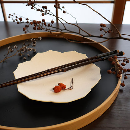 Elegant Black Bamboo Serving Chopsticks