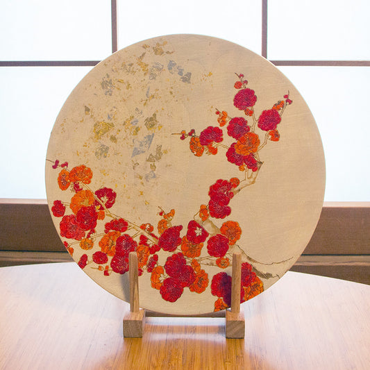 Large Plate Ume tree with Blossoms